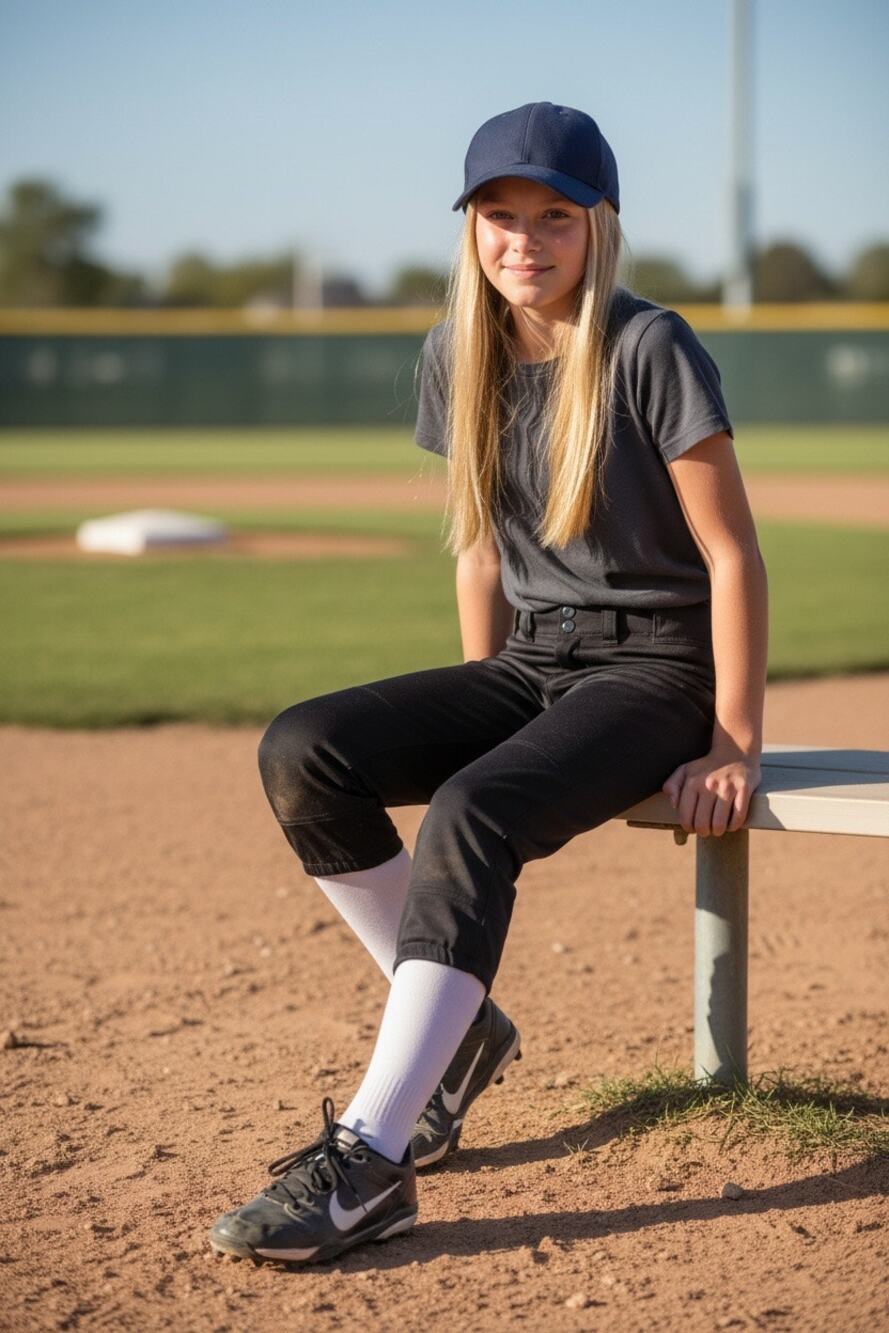 Mizuno Girls Youth Large Black Softball Pants YL 25.5-27.5 Padded Knees